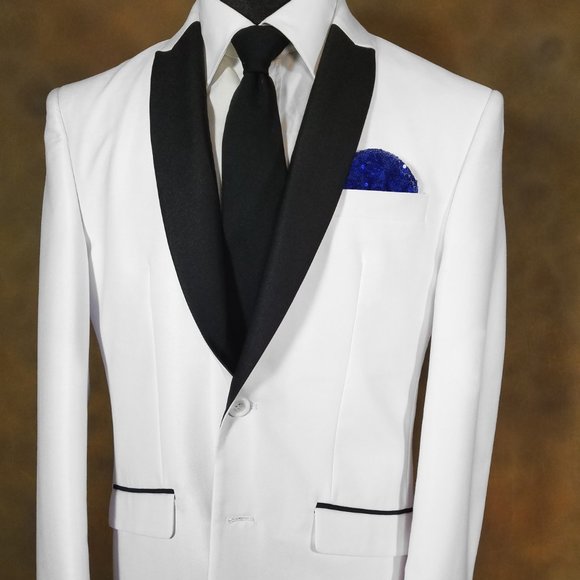 New - Men's Sequin Pre-Folded Pocket Square Insert - Royal Blue - Picture 2 of 6